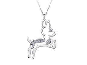 Birgie 14K Weißgold Halskette mit 0,22 Karat runden Diamanten