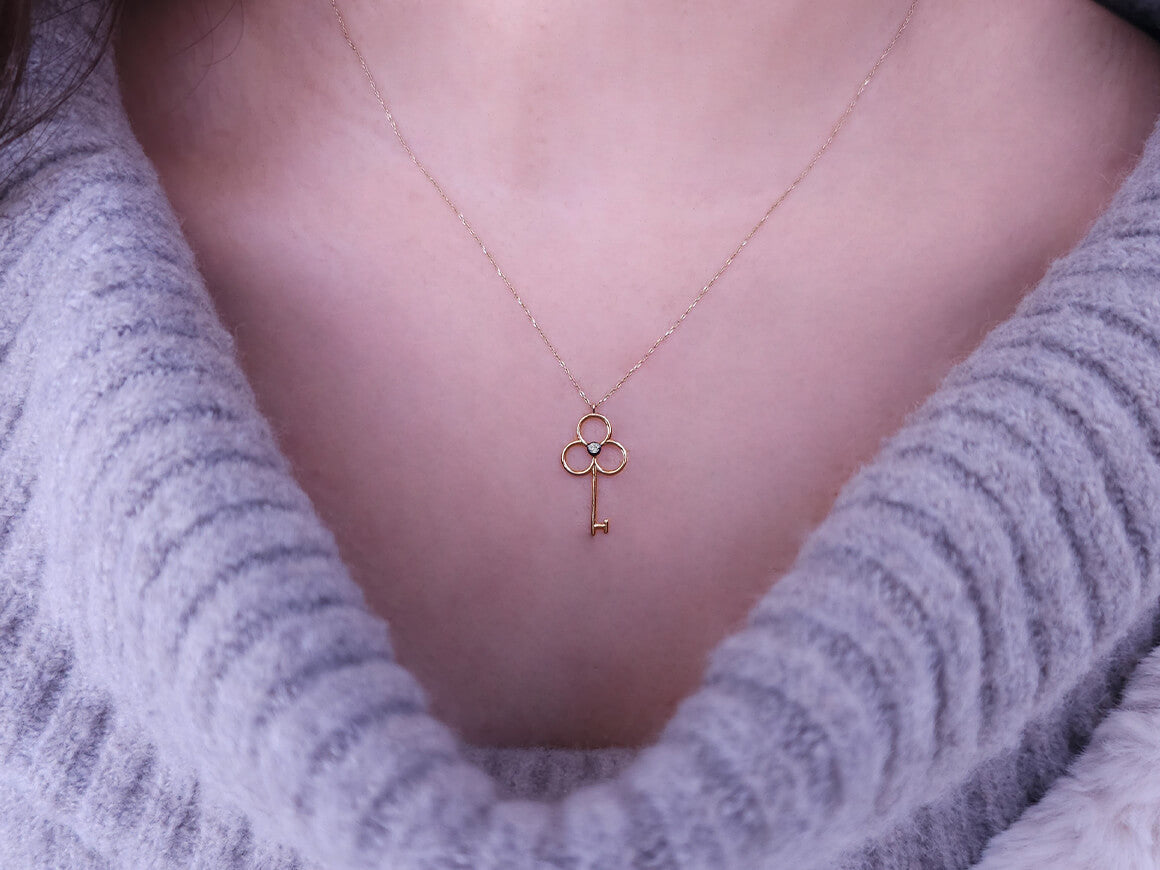 Birgie 14K Gelbgold Schlüsselanhänger mit Diamant