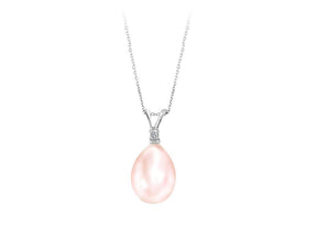 Birgie Diamant & Perle Tropfen Kette - 0,02 Karat