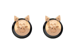 Birgie 8K Roségold Ohrringe mit Diamanten und schwarzen Perlen