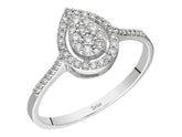 Birgie Tropfenförmiger Diamant-Halo-Ring