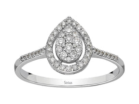 Birgie Tropfenförmiger Diamant-Halo-Ring