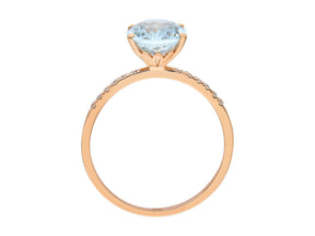 Birgie 1.38 Karat Aquamarin & Diamant Ring  14 Karat Gold