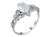 Birgie Diamant- und Mondstein-Cabochon-Ring