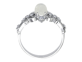 Birgie Diamant- und Mondstein-Cabochon-Ring