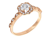 Birgie Diamant- und Weißsaphir-Halo-Ring