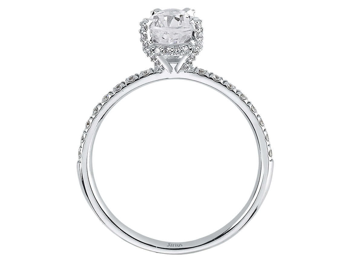 Birgie Diamant- und Weißsaphir-Ring im Venus-Gala-Stil