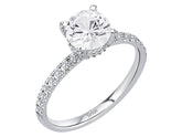 Birgie Diamant- und Weißsaphir-Ring im Venus-Rosa-Stil