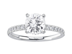 Birgie Diamant- und Weißsaphir-Ring im Venus-Rosa-Stil