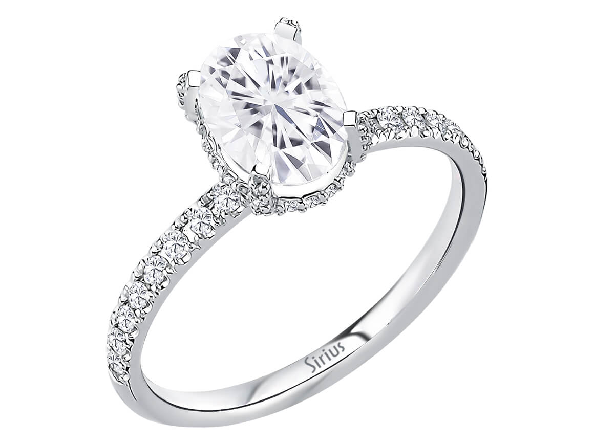 Birgie Diamant- und Weißsaphir-Ring im Venus-Tulipa-Stil