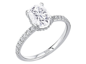 Birgie Diamant- und Weißsaphir-Ring im Venus-Tulipa-Stil