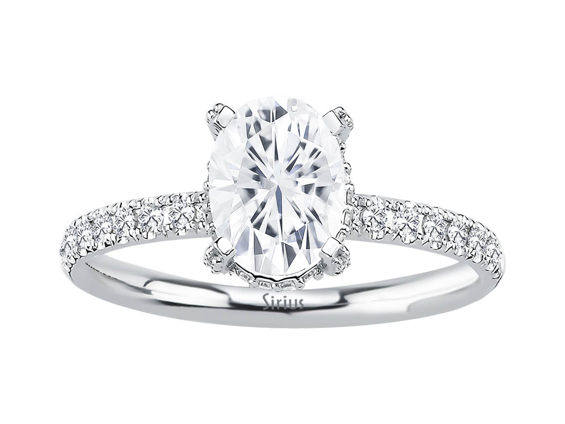 Birgie Diamant- und Weißsaphir-Ring im Venus-Tulipa-Stil