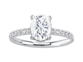 Birgie Diamant- und Weißsaphir-Ring im Venus-Tulipa-Stil
