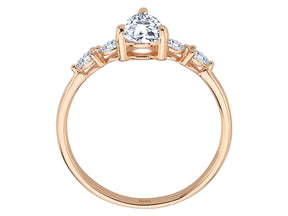 Birgie Diamant- und Weißtopas-Ring im Tropfenschliff
