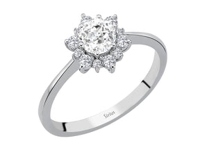 Birgie Diamant- und Weißtopas-Ring im Dellara-Stil