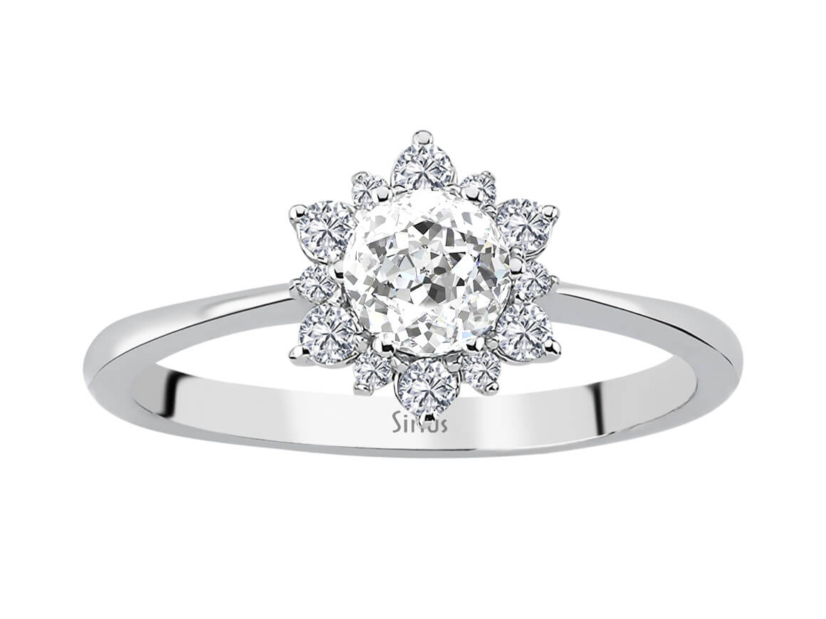 Birgie Diamant- und Weißtopas-Ring im Dellara-Stil