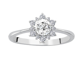 Birgie Diamant- und Weißtopas-Ring im Dellara-Stil