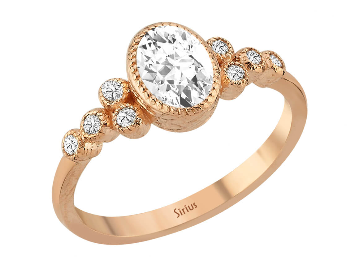 Birgie Diamant- und Weißtopas-Ring im Dora-Stil