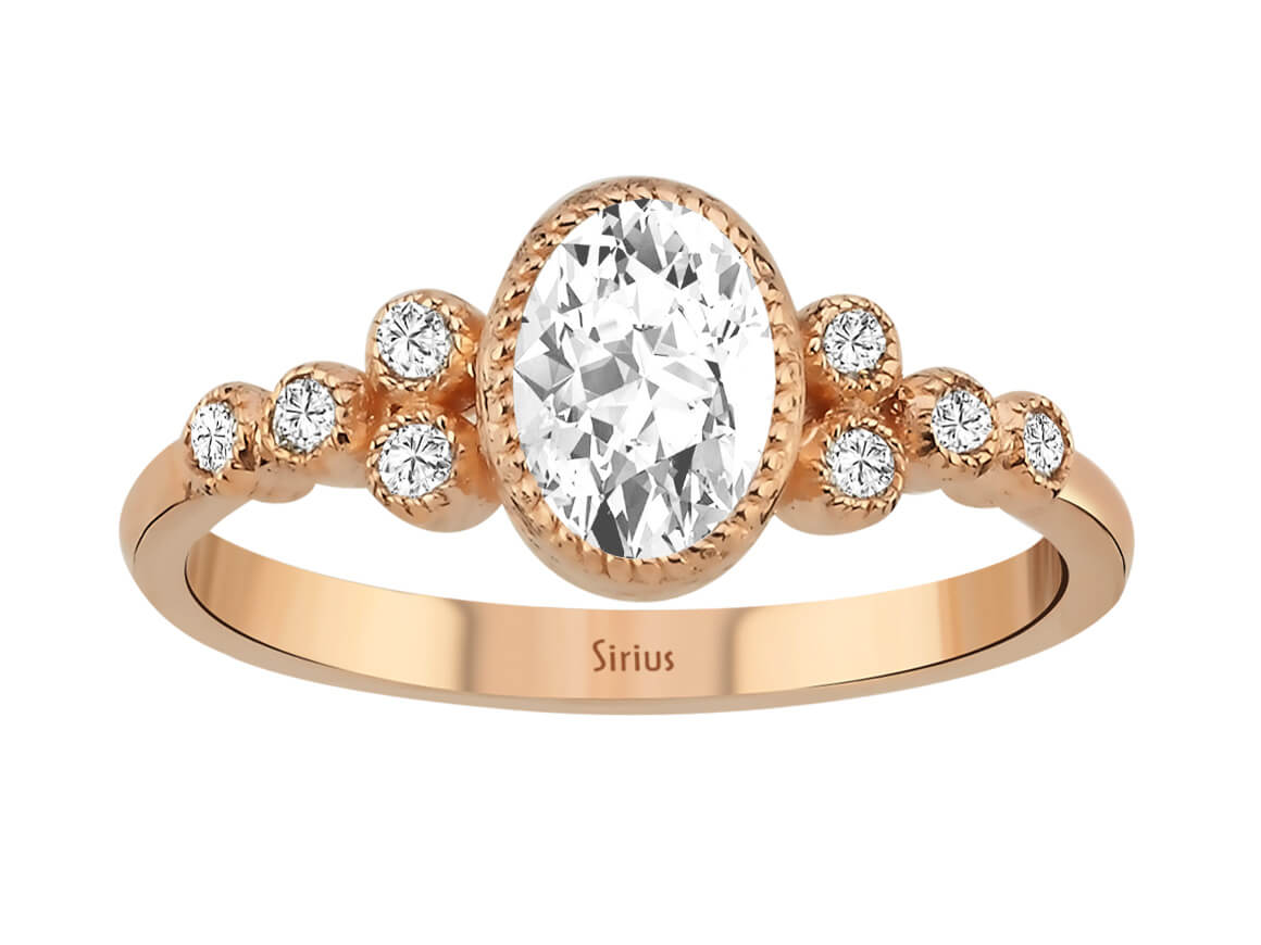Birgie Diamant- und Weißtopas-Ring im Dora-Stil