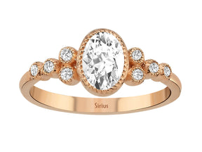 Birgie Diamant- und Weißtopas-Ring im Dora-Stil