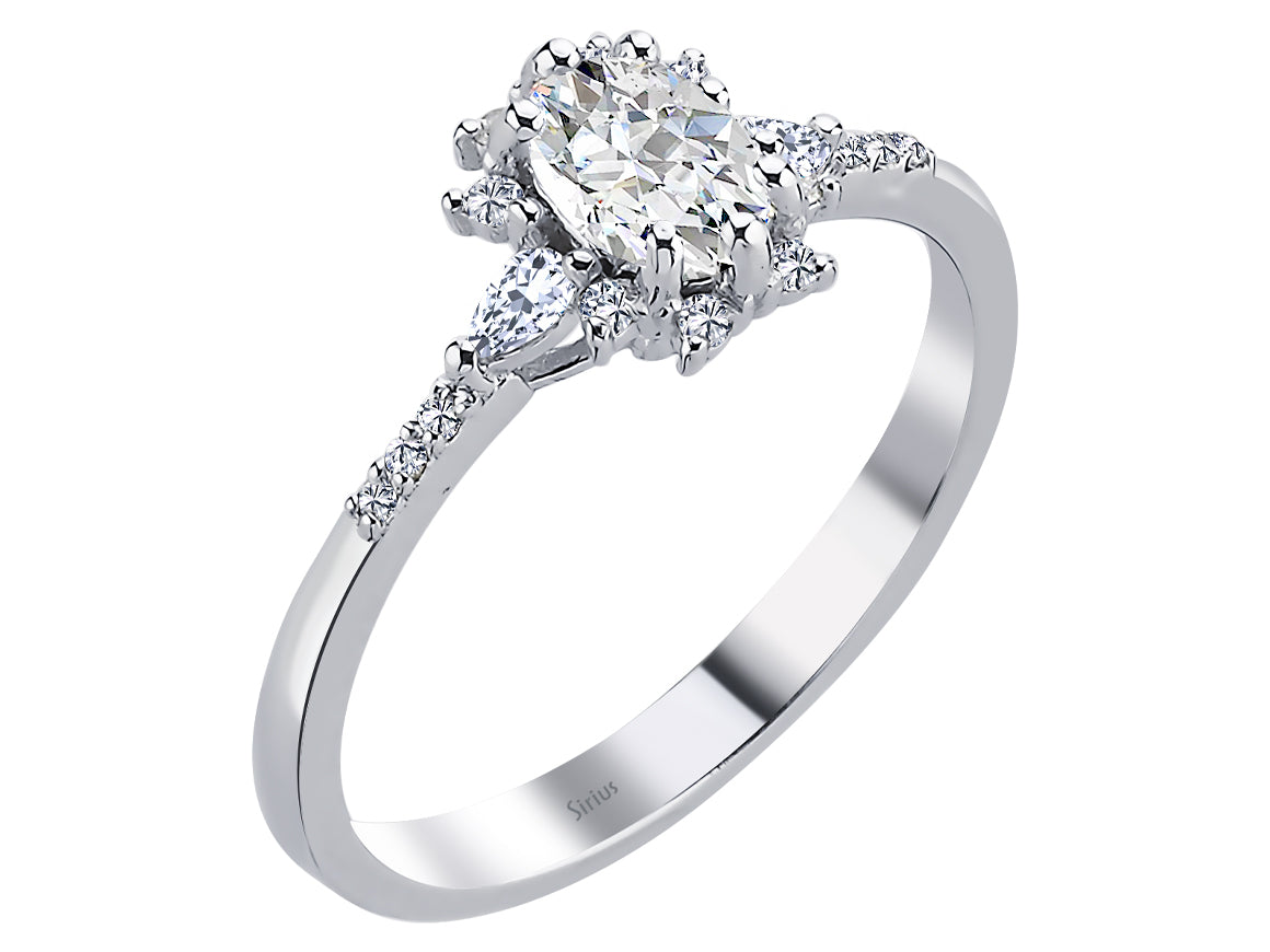 Birgie Diamant-Pavé-Ring mit Tropfen-Akzenten
