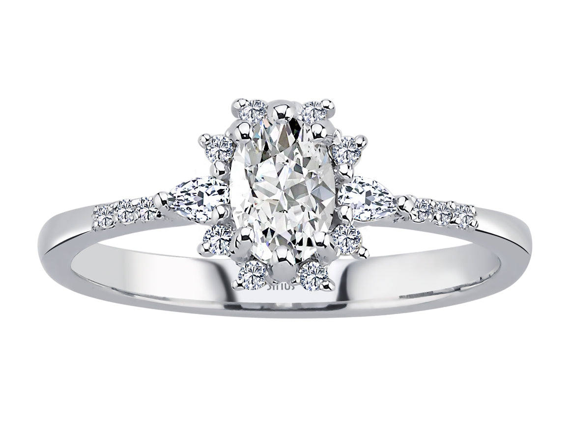 Birgie Diamant-Pavé-Ring mit Tropfen-Akzenten