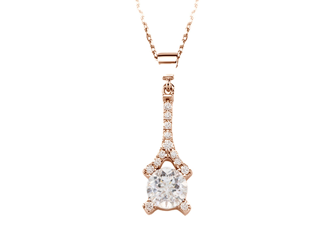 Birgie Diamant & Weißtopas Halskette 14 Karat Gold