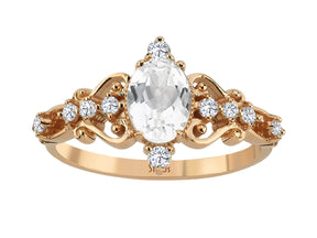 Birgie Diamant- und Weißtopas-Ring im Regina-Stil