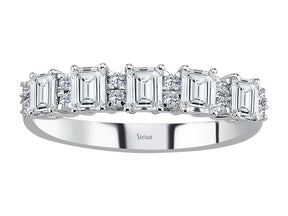 Birgie Diamant- und Weißtopas-Ring mit Oktagon-Schliff