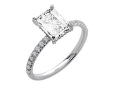 Birgie Diamant-Pavé-Ring mit Weißtopas im Oktagonschliff