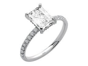 Birgie Diamant-Pavé-Ring mit Weißtopas im Oktagonschliff
