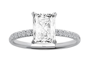 Birgie Diamant-Pavé-Ring mit Weißtopas im Oktagonschliff