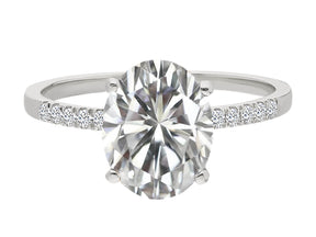 Birgie 2.28 Karat Weißer Topas & Diamant Ring 14 Karat Gold