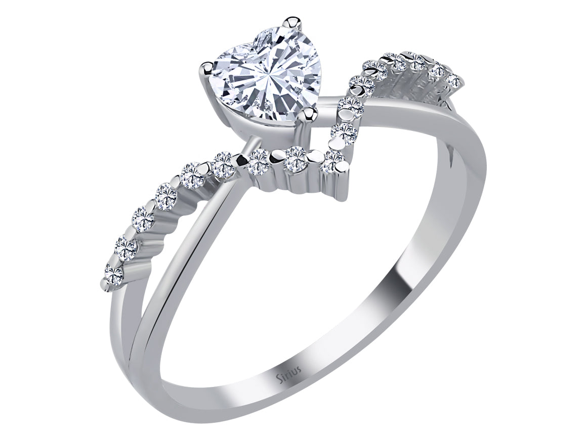 Birgie 14K Weißgold Ring mit Diamanten und Weißtopas