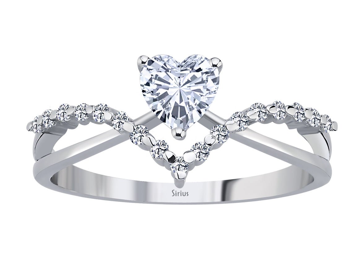 Birgie 14K Weißgold Ring mit Diamanten und Weißtopas