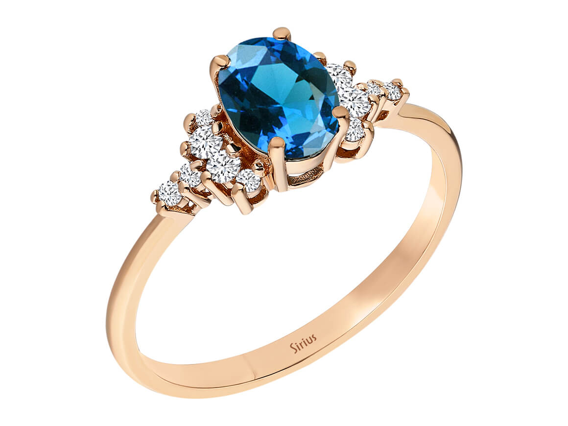 Birgie Diamant- und London Blauer Topas-Ring