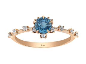 Birgie Ring mit London Blauem Topas und Diamanten