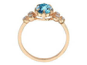 Birgie Diamant- und Blautopas-Ring im Marjatta-Stil