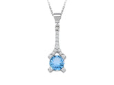 Birgie Diamant & Blauer Topas Halskette 14 Karat Gold