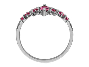 Birgie Diamant- und Rosa Turmalin-Ring im Diadem-Design