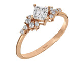Birgie Ring mit weißem Saphir und Diamanten