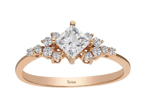 Birgie Ring mit weißem Saphir und Diamanten