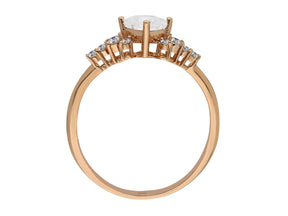 Birgie Ring mit weißem Saphir und Diamanten