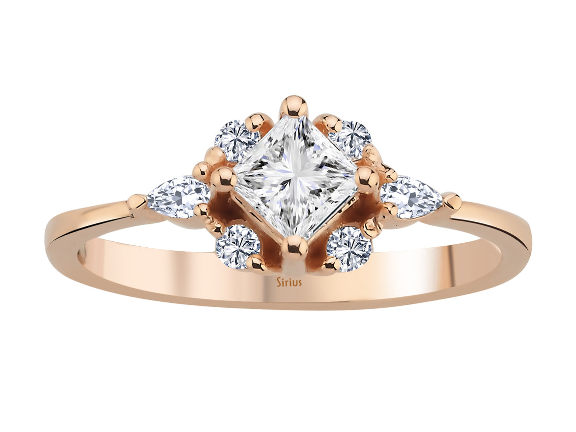 Birgie Diamant-Ring mit Tropfen- und Rundschliff