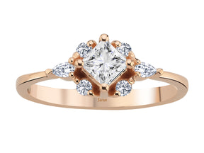 Birgie Diamant-Ring mit Tropfen- und Rundschliff