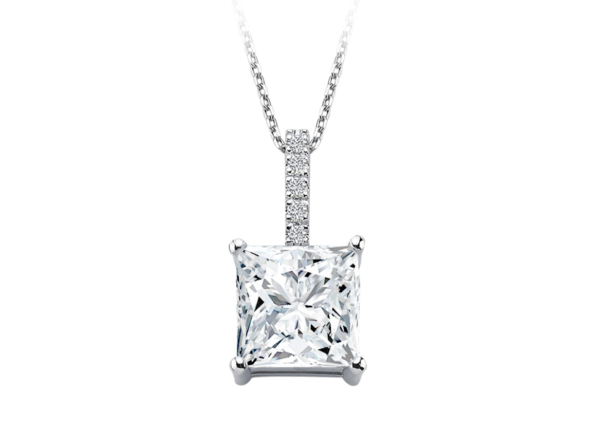 Birgie 14K Weißgold Halskette mit Diamanten und Weißtopas