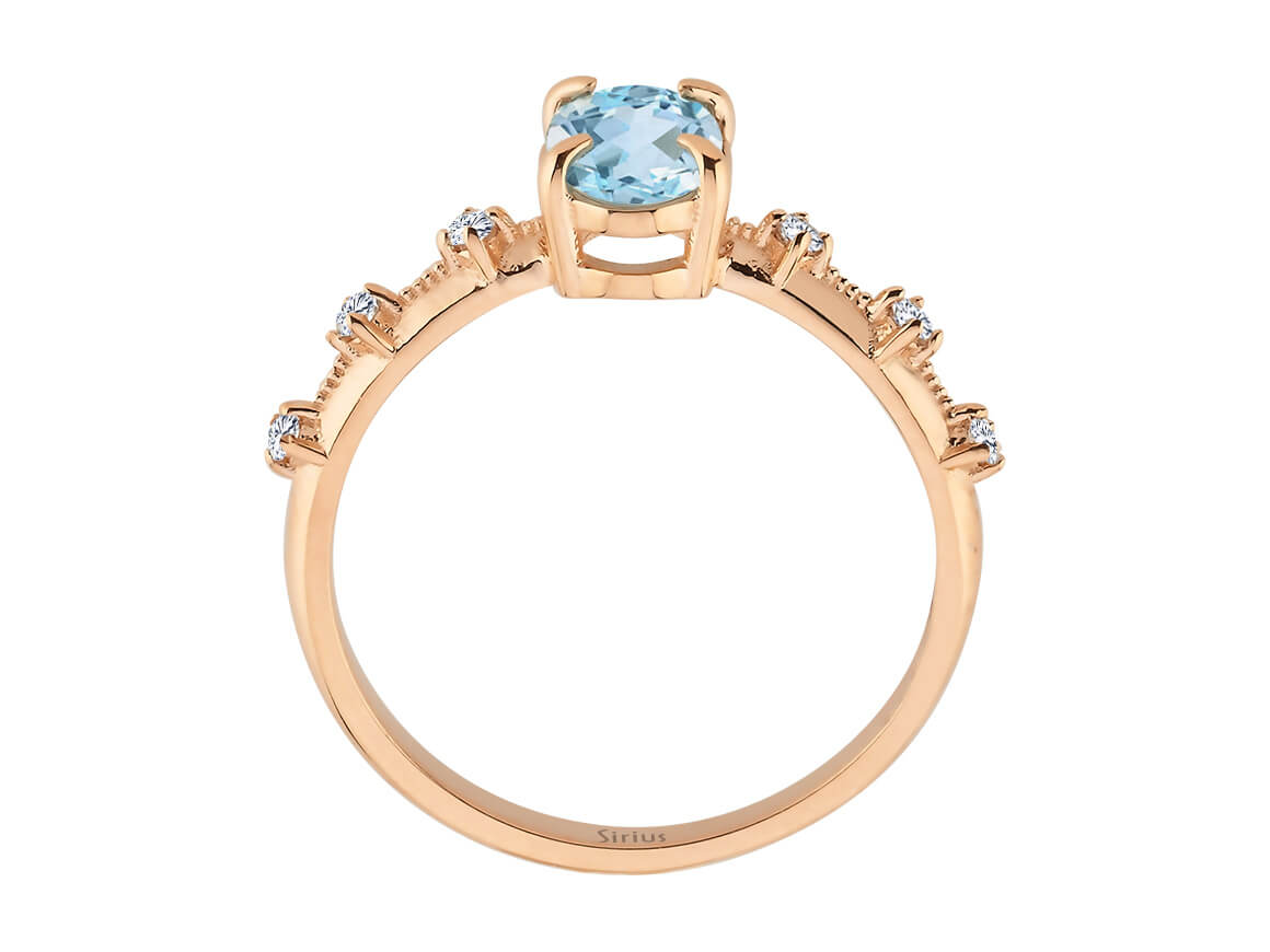 Birgie Diamant- und Himmelblauer Topas-Ring im Elena-Stil