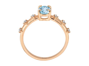 Birgie Diamant- und Himmelblauer Topas-Ring im Elena-Stil