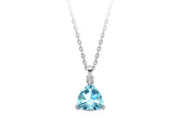 Birgie Diamant & Sky Blue Topas Halskette 8 Karat Gold