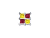 Birgie 14K Gelbgold Prinzessgeschliffene Diamant- und Rubin Ohrringe
